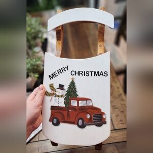 Festive Merry Christmas Sled Decor